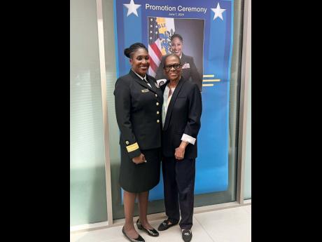 From left: Rear Admiral Dr Raquel Peat with her mother nurse, Carmen Peat, at Dr Peat’s promotion ceremony on Friday, June 7 at the US Food and Drug Administration in Maryland.