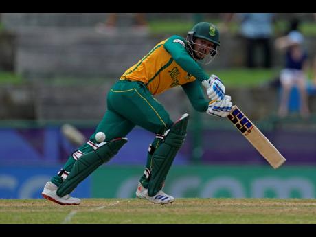 South Africa’s Quinton de Kock plays a shot during the ICC Men’s T20 World Cup cricket match against the United States at Sir Vivian Richards Stadium in North Sound, Antigua and Barbuda, yesterday.
