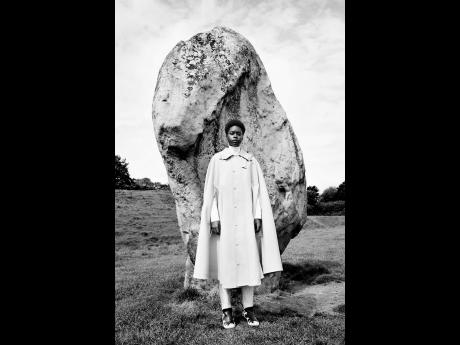 Tomiwa’s shoot location for the Hearst collection was Avebury Circle in the United Kingdom, home to the world’s largest stone circle and a pilgrimage site that dates to 2850-2200 BC – older than the more famous prehistoric Stonehenge.
