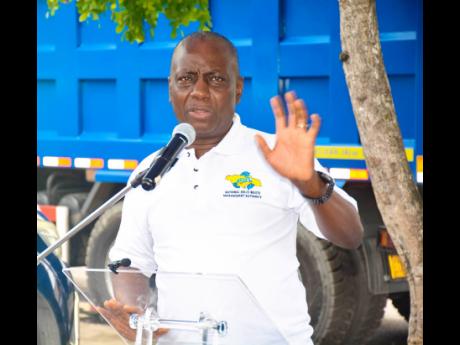 Executive director of the National Solid Waste Management Authority (NSWMA) Audley Gordon speaking during Thursday’s event in Montego Bay. 