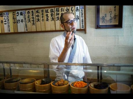 Yosuke Miura speaks at Onigiri Asakusa Yadoroku, Tokyo’s oldest onigiri restaurant.