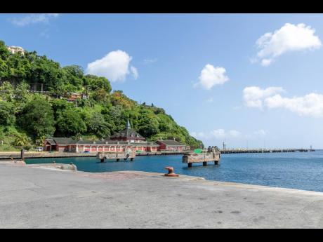 Grenadines Wharf lies vacant after ferries were sent to safer harbours ahead of Hurricane Beryl, in Kingstown, St Vincent and the Grenadines, on Sunday, June 30.