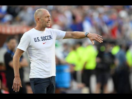 United States coach Gregg Berhalter directs his players during a Copa America Group C football match against Uruguay in Kansas City, Missouri on Monday.