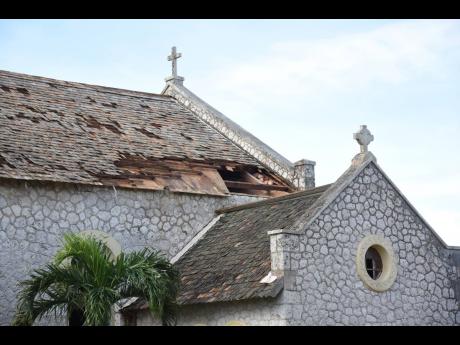 Sections of the roof of the school’s chapel were also damaged.