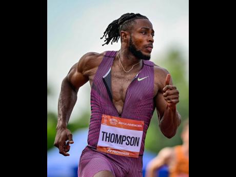 Jamaica’s Kishane Thompson powers to victory in 9.91 seconds in the men’s 100 metres at the Gyulai Istvan Memorial a Continental Tour Gold meet in Hungary yesterday.  