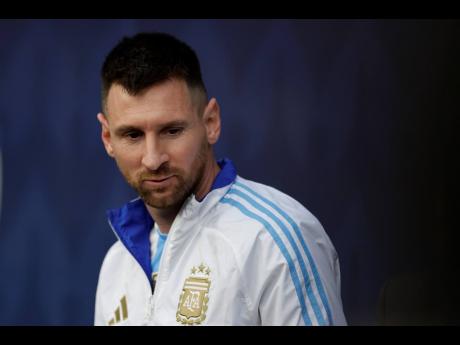 Argentina’s Lionel Messi enters the field for a Copa America semi-final soccer match against Canada in East Rutherford, New Jersey on Tuesday.