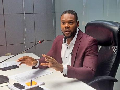 Montego Bay Mayor Richard Vernon addressing journalists at the St James Municipal Corporation following a stakeholders meeting pertaining to Hurricane Beryl on Tuesday.