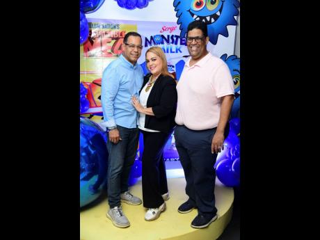 From left: Juan Baez, group commercial manager at Seprod Group; his wife Ana Olivero, and Carlos Diaz, operations manager at the Seprod Group at the Monster Milk ‘Despicable Me 4’ premiere held on Wednesday.