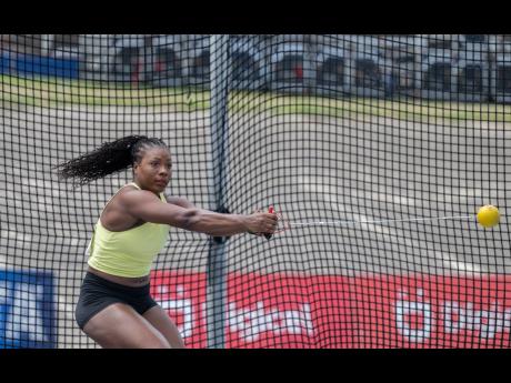 Nayoka Clunis competing unattached in the women’s hammer throw final at the Jamaica Athletics Administrative Association National Junior and Senior Championships at the National Stadium in St Andrew, Jamaica on Sunday, June 30.