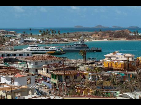 Homes destroyed by Hurricane Beryl in Clifton, Union Island, St Vincent and the Grenadines.