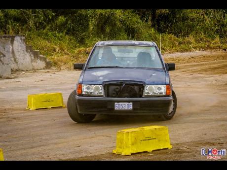 Garth Chin in his trusty Mercedes Benz 190E took first place in the Rear-wheel Drive Open Differential Class at the Team Streets Dirt Splurt Dexterity Series.