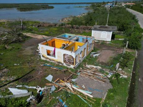 A house sits roofless after being damaged by Hurricane Beryl in Portland Cottage, Clarendon, on Thursday, July 4.