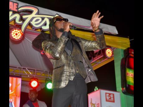 Dancehall artiste Blaize Shell in his element.