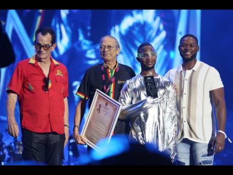 From left: Joe Bogdanovich, chief executive officer of Downsound Entertainment and executive producer of Reggae Sumfest; Robert Russell, Reggae Sumfest director; dancehall artiste Nigel ‘Nigy Boy’ Hector; and Mayor of Montego Bay, Councillor Richard Ve