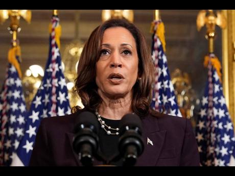 Vice President Kamala Harris speaks following a meeting with Israeli Prime Minister Benjamin Netanyahu in Washington.