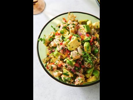 Serve this shrimp ceviche with tortilla or plantain chips or scoop-sized pieces of lettuce such as bibb or butter. 