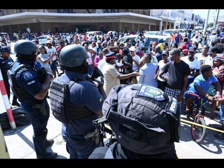 Heavy security outside the court following the Court of Appeal’s ruling yesterday. 