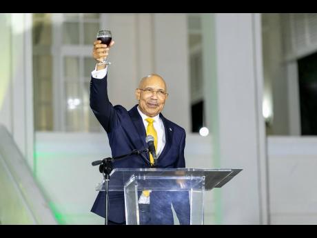 One love to the World! The Governor General toasts to Jamaica’s 62nd birthday at the Independence Reception held last Thursday, July 25.