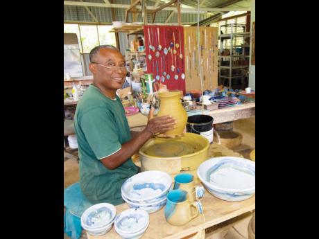 Wiltshire gets busy in his art studio located at Sturgis, St Thomas, near Harrison’s Cave, Barbados.