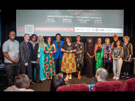 Windrush Caribbean Film Awards 2024 winners and presenters take the stage after the presentation of awards at The Ritzy in Brixton, south London.  