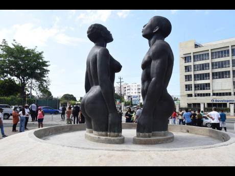 Redemption Song statue at Emancipation Park in New Kingston.