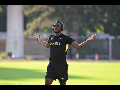 Sean Bailey gets ready during a Team Jamaica training session at the Complexe sportif de l’île des Vannes in Paris, France, on Monday, July 29.