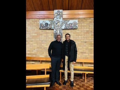 David Salmon and Rev Wale Hudson-Roberts at church.