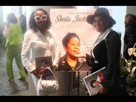 Jamaica’s Ambassador to the United States Audrey Marks, along with US Congresswoman Yvette Clarke, pay tribute to former US Congressional Representative Sheila Jackson-Lee during her funeral in Houston, Texas, on August 1. Jackson-Lee died July 19, a mon