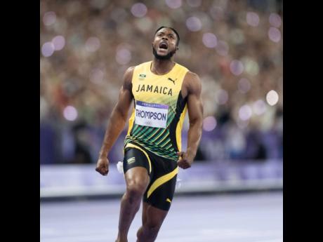 Gladstone Taylor / Multimedia Photo Editor
Kishane Thomspon of Jamaica competing in the men’s 100m finals at the Stade de France in Paris, France yesterday. 