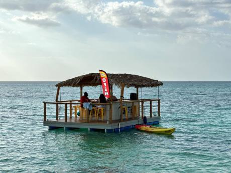 A Tiki Bar Boat is seen at Sunset Beach in Montego Bay on June 14, 2024.