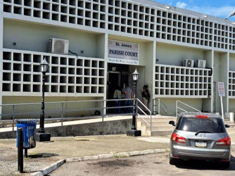 The front entrance of the St James Parish Court in Montego Bay, St James, where three police officers are slated to return before the Circuit Court on several charges related to the death of Mario Deane in August 2014.