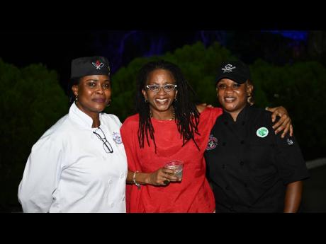 Chef Vanessa Foreman (left) and her business partner Sadia Williams (right) have attorney Clare Miller to thank for making the connection with Prime Minister of Barbados, Mia Mottley which has allowed them to expand their culinary services beyond Jamaica. 