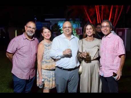 Among the guests were (from left), Christopher Clarke, chief executive officer, Caribbean Cream Limited; Karen Myers and her husband, Mark Myers, managing director, Restaurant of Jamaica Limited; Caroline Mahfood and her husband, Andre Mahfood, chief execu