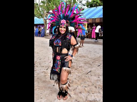 Wendy Gordy opted for an Aztec Warrior Princess costume for  Xodus Remedy during Dream Wknd.