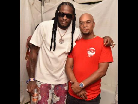 Celebrity Playground came alive with recording artiste Aidonia (left) and Dream Wknd Festival Director, Ron Burke.