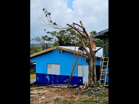 Repairs under way at Hampton School in St Elizabeth.