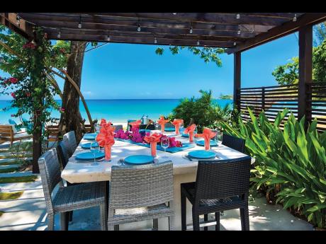 No indoor dining room in Jamaica is as sensational as this trellised outdoor one!