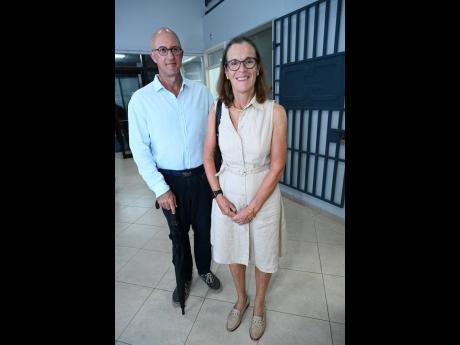 British High Commissioner to Jamaica Judith Slater (right), and her husband Philip De Waal.