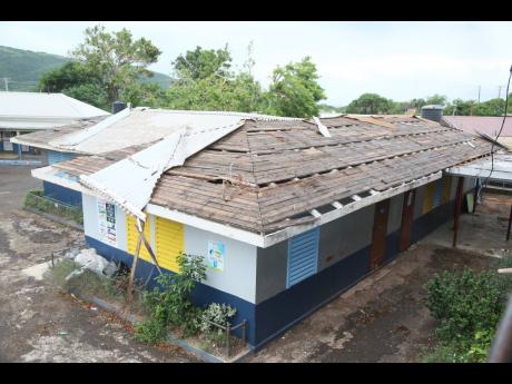 The grade one block at New Forest Primary School, which was damaged during the passage of Hurricane Beryl.