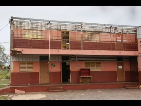 The roofless grades five and six block at Pedro Plains Primary School.