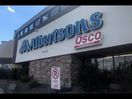 The entrance to an Albertson’s grocery store is shown on Saturday, August 24, 2024, in Cheyenne, Wyoming.