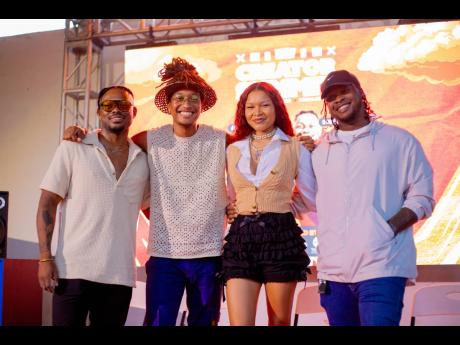 The visual arts panellists pause for the camera after an inspiring and informative panel under the theme ‘Designing Possibilities – Turning Creativity Into A Career’. From left: Bonito Thompson, Jik Reuben Pringle, Annaixe and Paige Zombie.