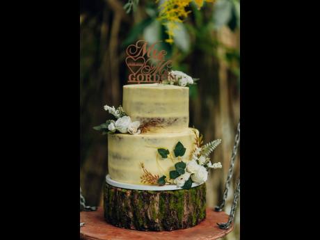 The wedding cake was made with love by Dawn Mitchell, pastry chef and dessert manager.