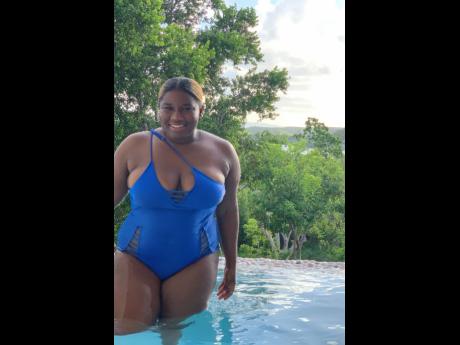 Before: Randia Coakley enjoys a much-needed pool day before embarking on her weight loss journey. At her heaviest, she weighed 223 pounds.