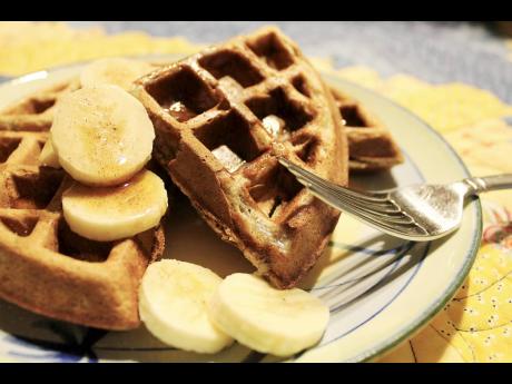 Children can enjoy waffles for breakfast with fruit toppings like bananas. It’s a perfect way to get the right nutrients for the body.