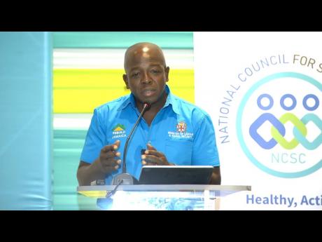 Pearnel Charles Jr, minister of labour and social security, addresses yesterday’s launch of Senior Citizens Month at The Jamaica Pegasus hotel in New Kingston. 