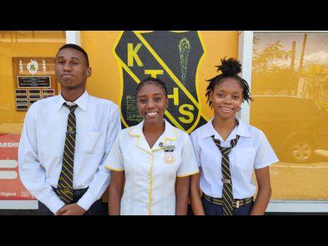 Kingston Technical High School’s high achievers (from left) Matthew Loney, Kelly Williams, and Rhianna Taylor.