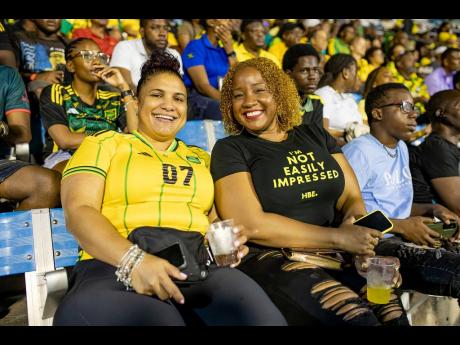 Who knew a football match would be a great opportunity for a girls’ night out? Moya Bryce (left) and Shauna Isaacs made the most of it!