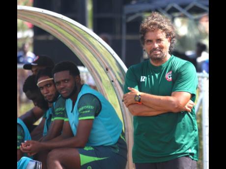 Montego Bay United coach Rodolfo Zapata looks on during his team’s 4-1 win over Vere United in the opening round of the Jamaica Premier League on Sunday.