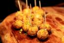 The night’s exciting menu included the bacon and honey goat cheese balls with marinara sauce.